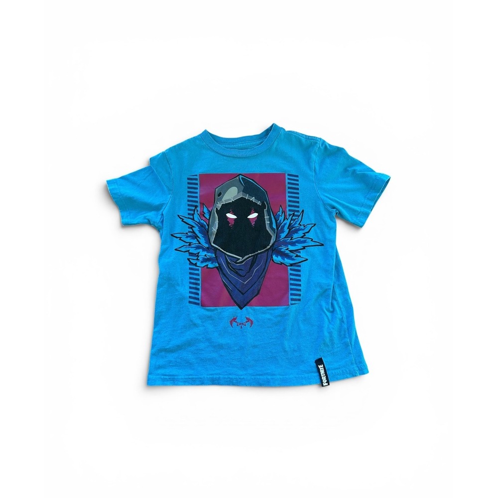 Fortnite Raven Graphic T Shirt Youth Medium 8 Blue Short Sleeve Epic Games Tee